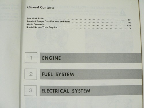Isuzu Diesel Engine Fuel & Electrical Systems Blue Ribbon Service Manual VTG