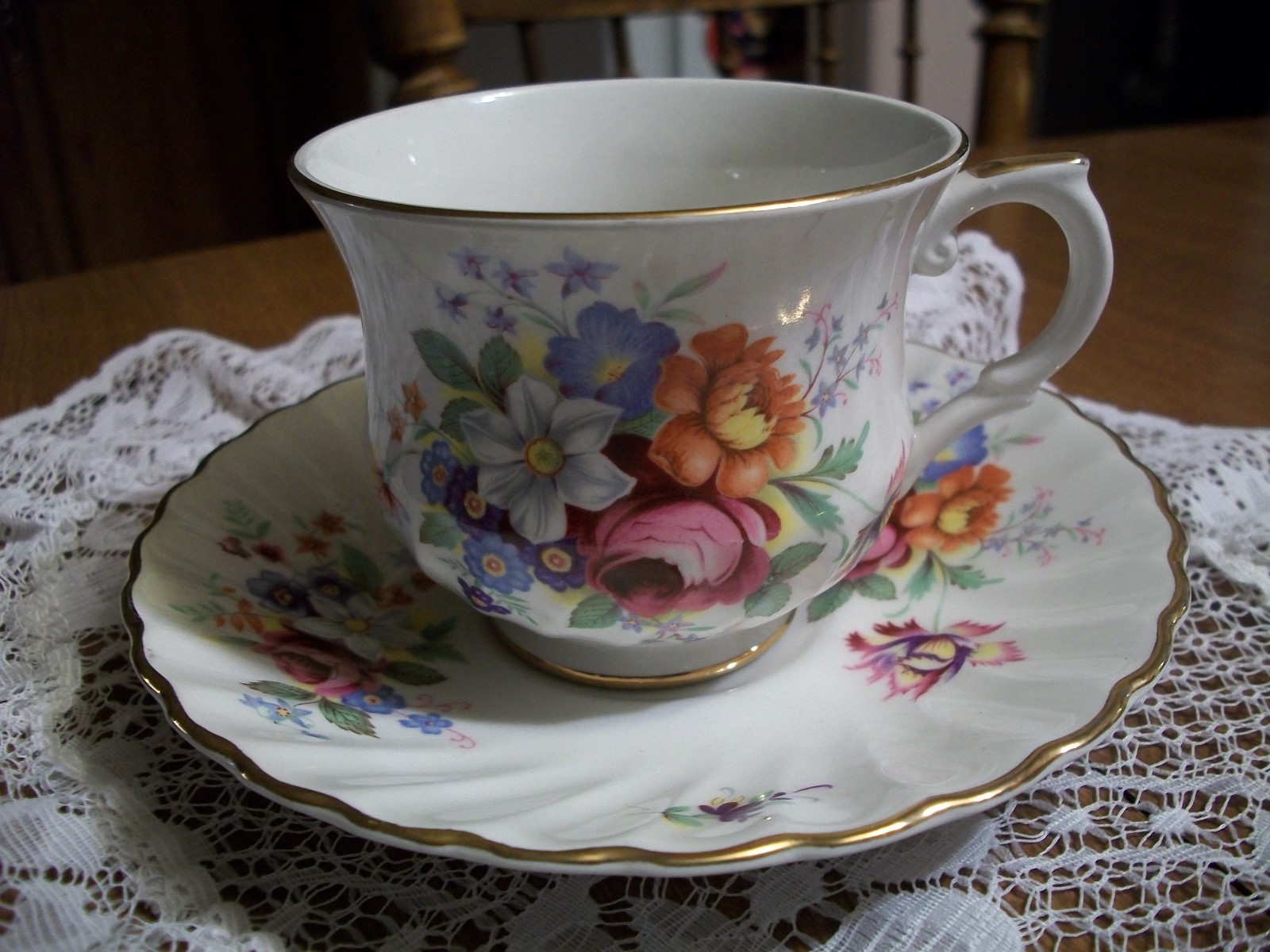 OLD FOLEY-JAMES KENT LTD. STAFFORDSHIRE ENGLAND -CUP & SAUCER #6844