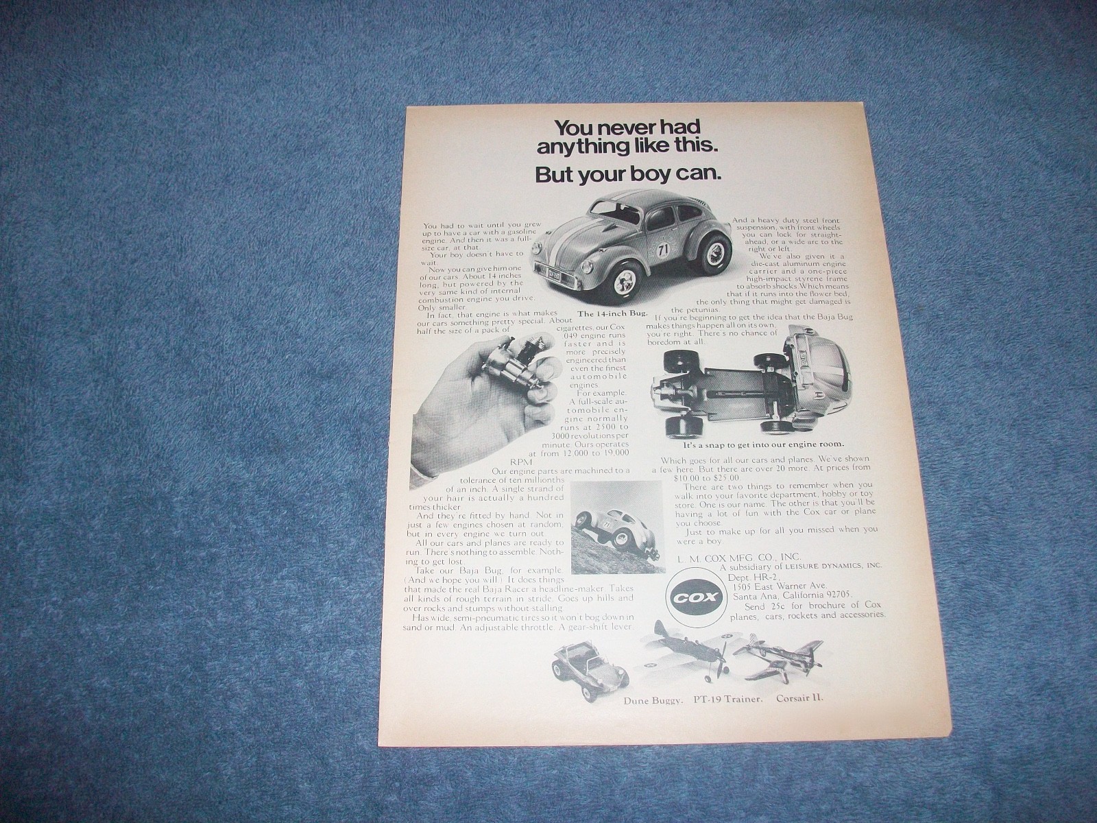 COX　049  GAS  POWERED  BAJA  BUG Vintage Boxed Mexico Baja Bug Cox .049 Engine Powered Car | eBay