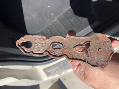 Antique Wall Hanging Bill Receipt Holder Spike Hook Cast Iron Pat Nov 1872