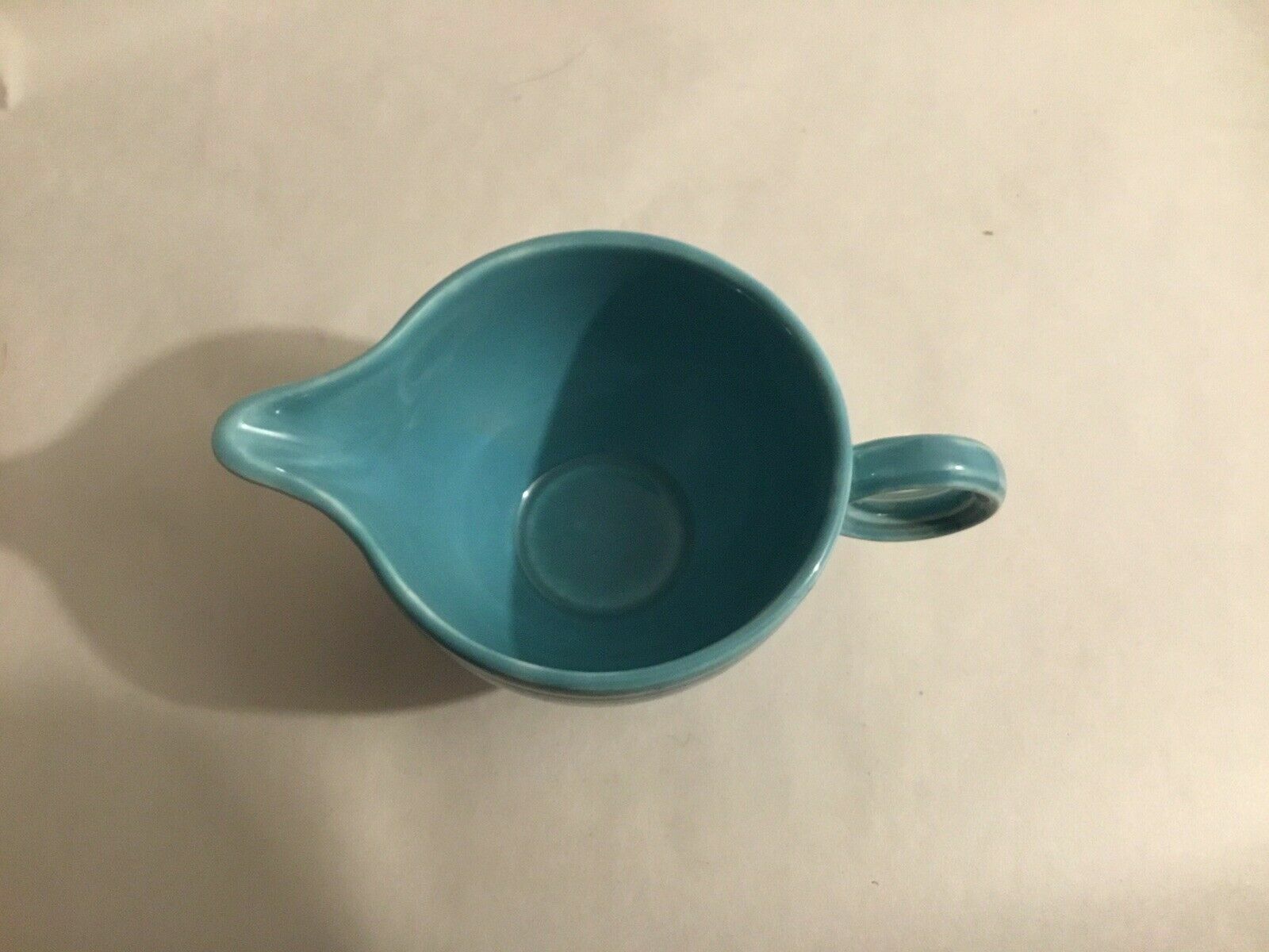 OLD VINTAGE 1936 Turquoise  FIESTA RADIOACTIVE RING HANDLE CREAMER FIESTAWARE