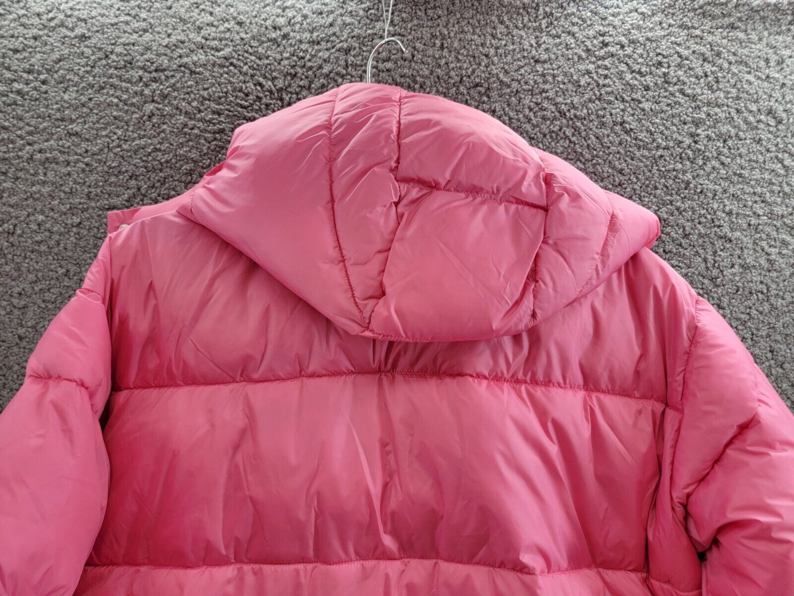 AQUA Cire Wonder Short Puffer Jacket Women's L Punch Pink Zip/Snap Closure L/S~ - Picture 14 of 17
