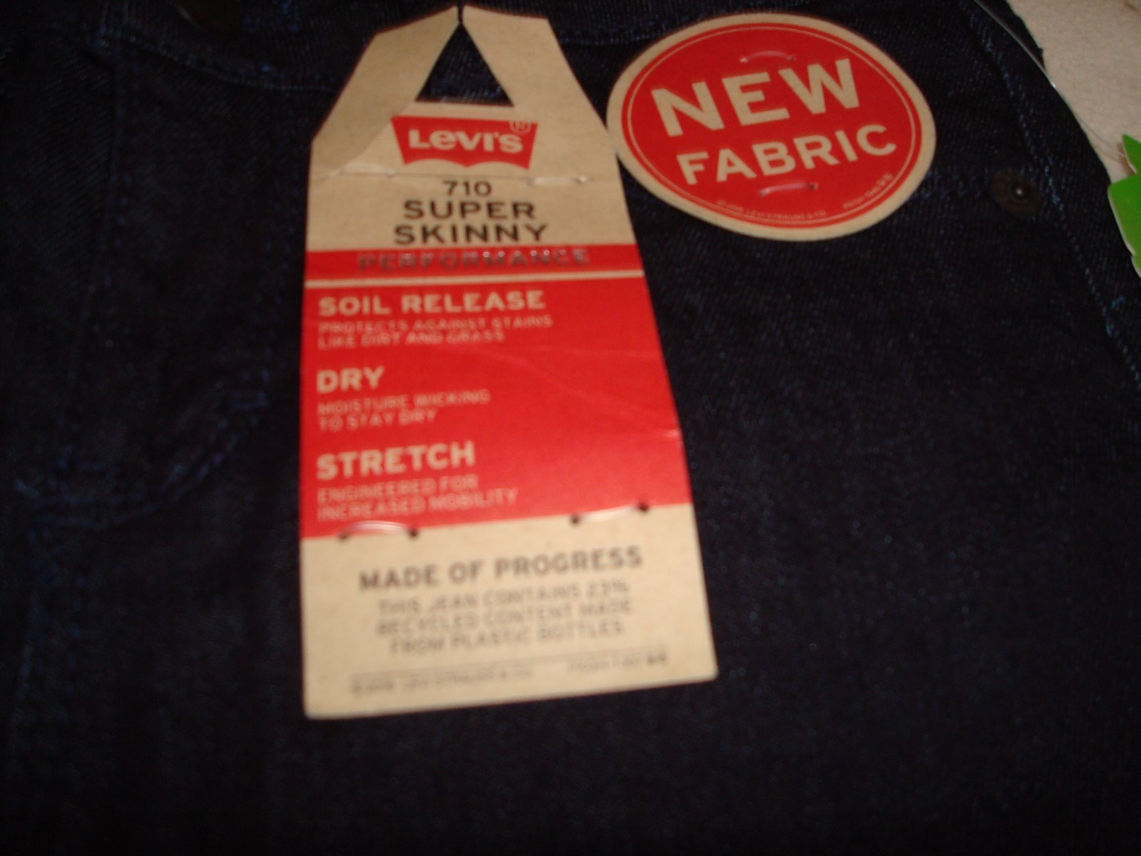 Girl  Levis 710 Super Skinny Leg,Performance Dark Wash, Stretch Jeans 10  NWT