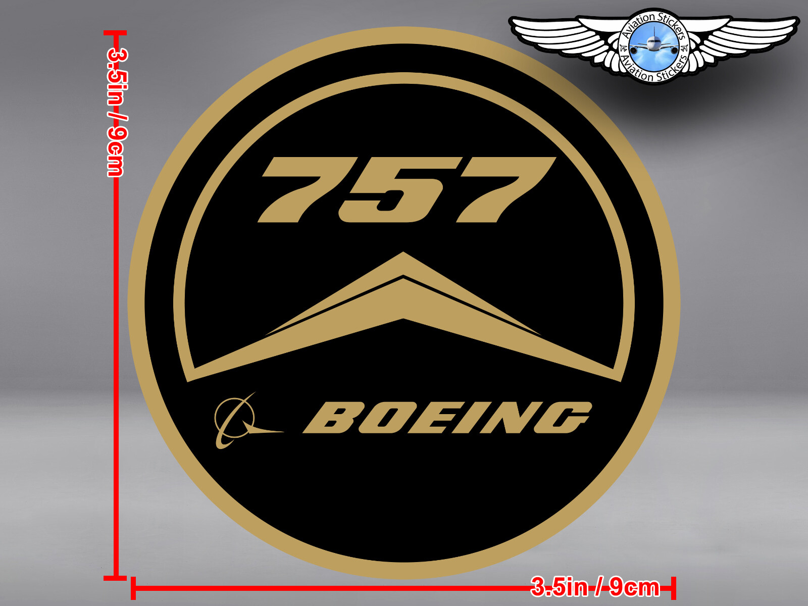 OLD VINTAGE STYLE ROUND BOEING B 757 B757 LOGO DECAL