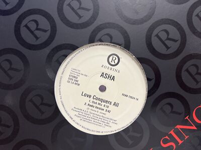 Asha Love Conquers All 12'' 1999 Robbins REAB-72024 DJ PROMO electronic house