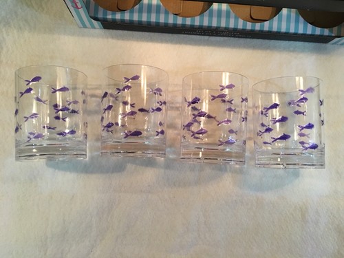 Purple Fish Tumblers Cynthia Rowley Set Of 4 Polystyrene Glasses Picnic outdoor