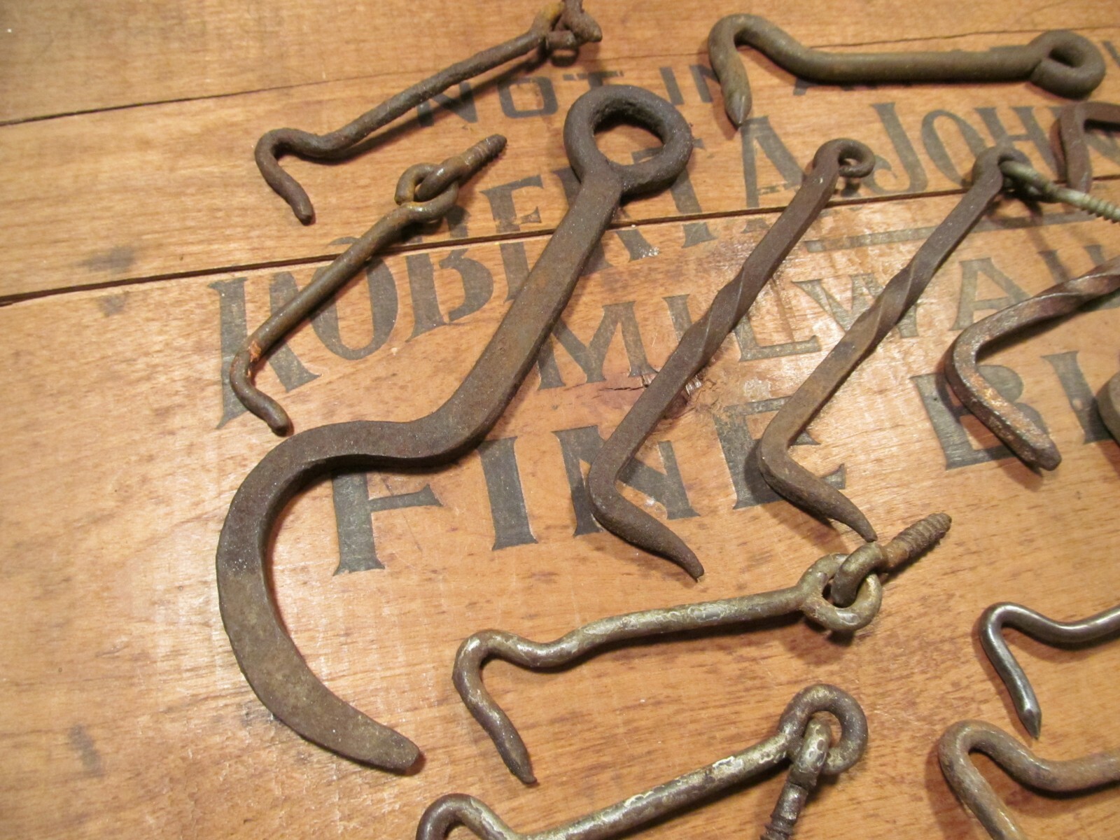 Antique Gate Latch Hook Lot ~ vtg old rustic door forged twisted hardware