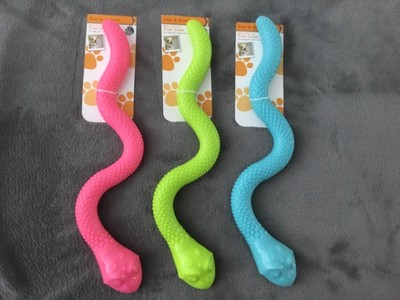 Dogs Rubber Treat Dispenser Snake Toy 