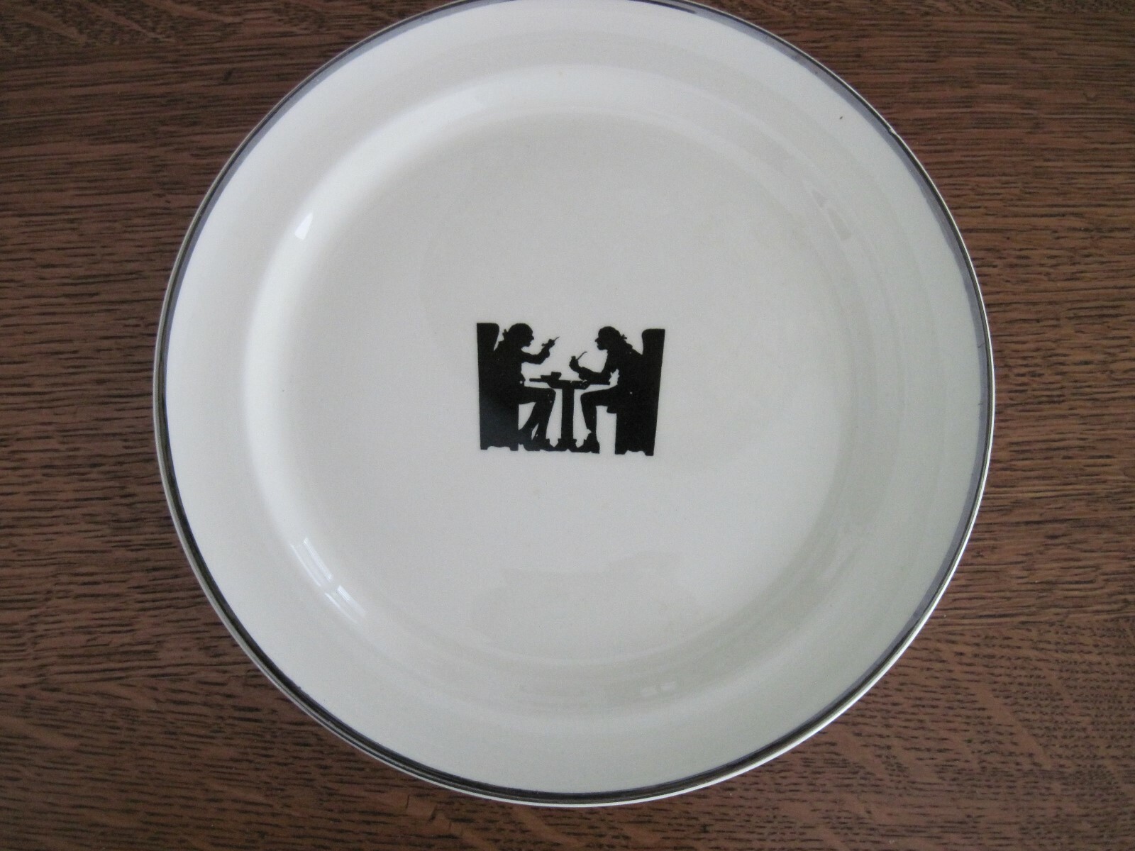 Two Vintage Taylor Smith and Taylor Hall Silhouette Tavern Pattern Plates