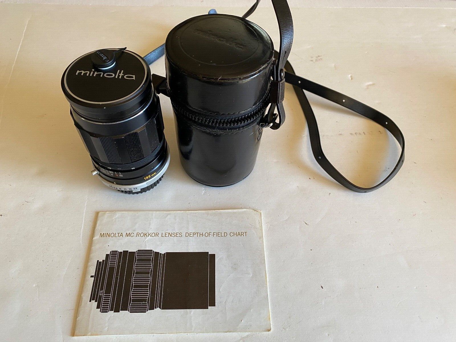 Minolta Lens MC Tele Rokkor-QD 135mm f3.5 With Hood Filter
