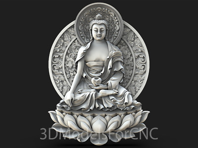 3D Model STL File for CNC Router Laser & 3D Printer Buddha 3