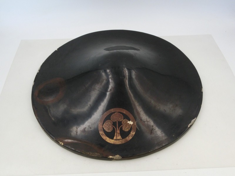 Casque Samurai Japonais Antique Jingasa Jinkasa Yoroi Kabuto Largeur:39cm #20