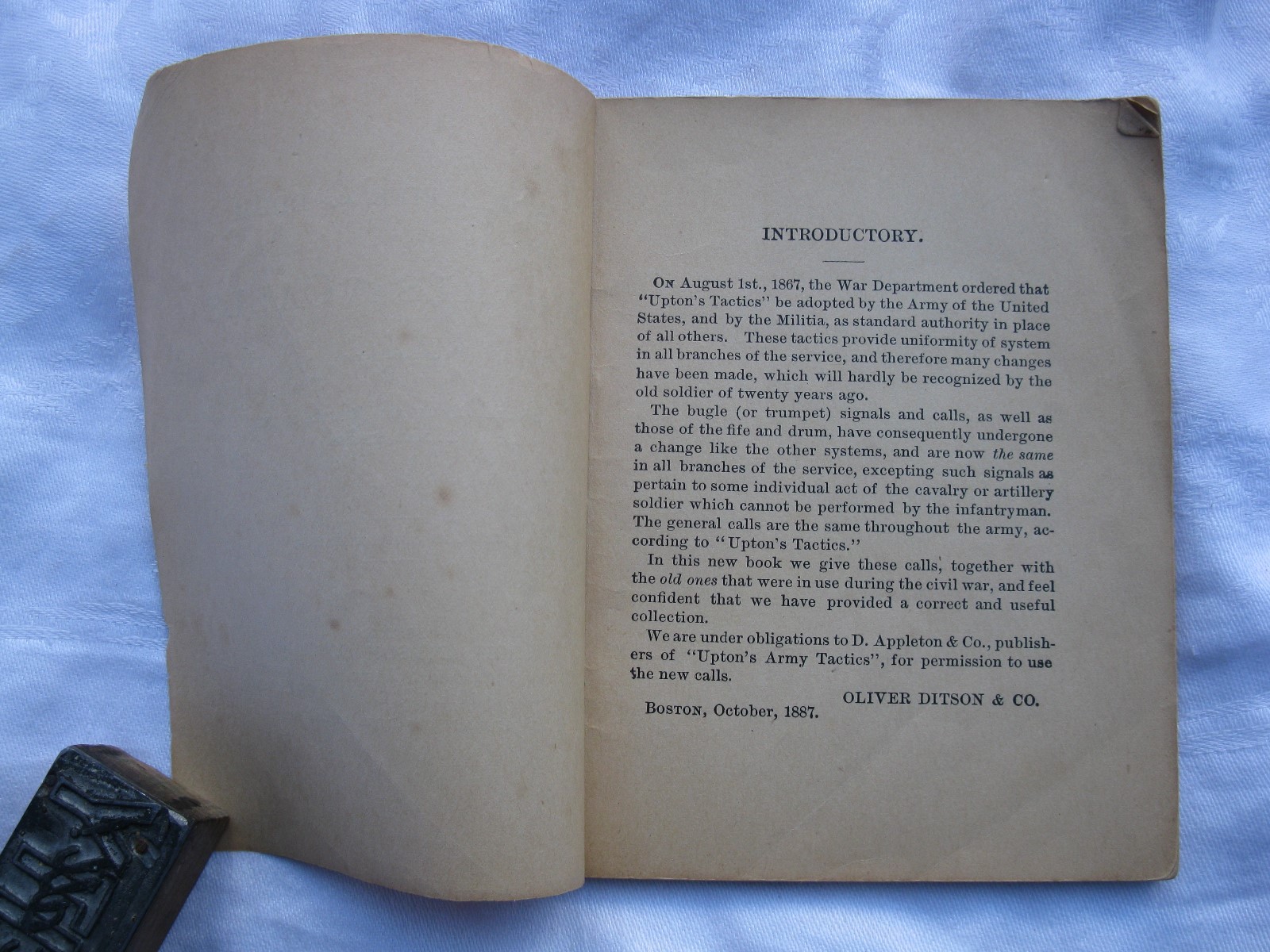 ORIGINAL 1887 BUGLE FIFE DRUM SIGNALS & CALLS (ARMY & MILITIA) *SHIPS FREE 2 US!