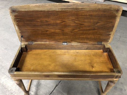 Vintage Hammond B-style four-post wood organ bench B3