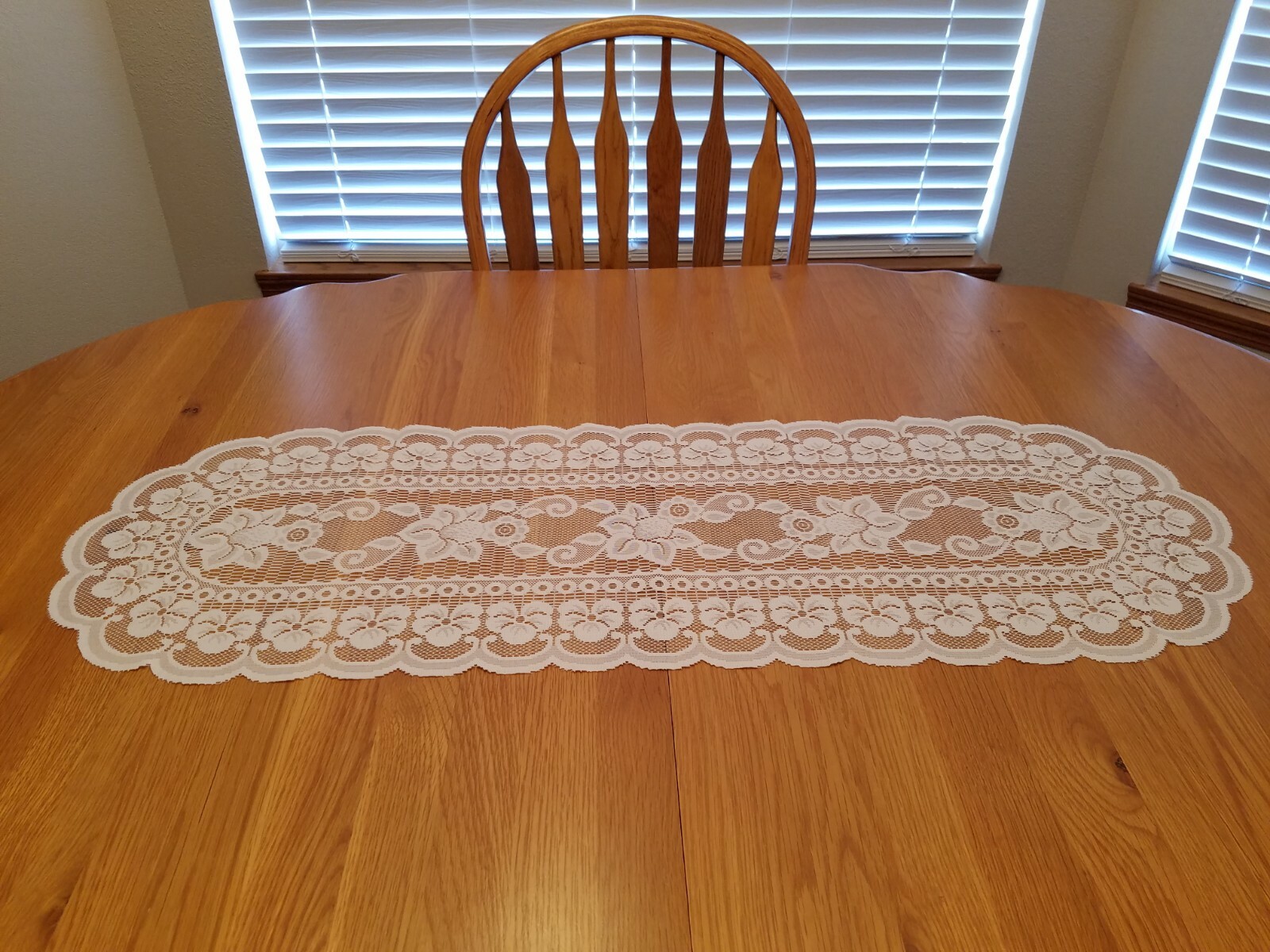 Nice White Lace Table Runner, 42.25