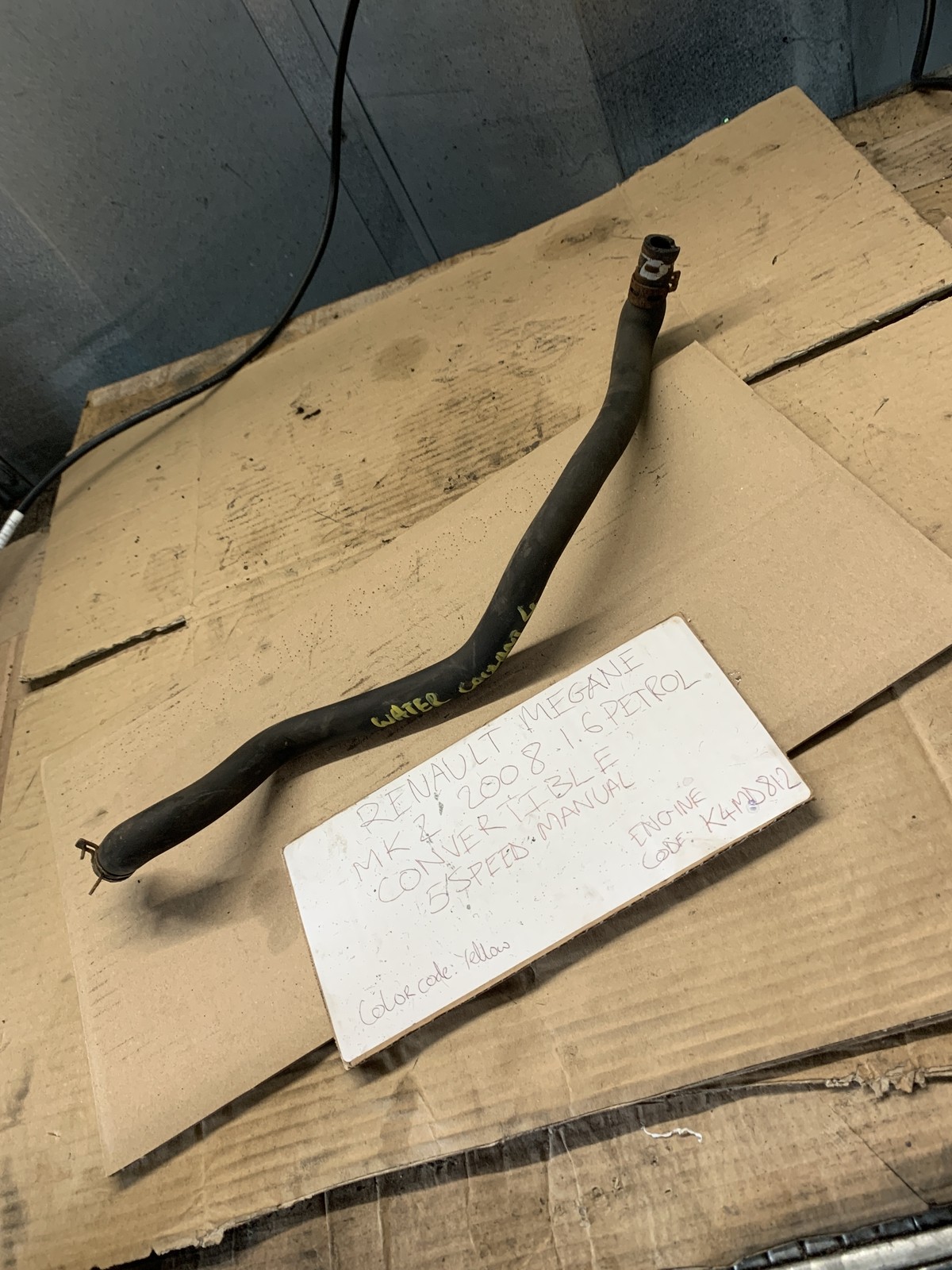 Renault Megane Mk2 2008 1.6 Petrol Convertible Water Coolant Hose Pipe 4