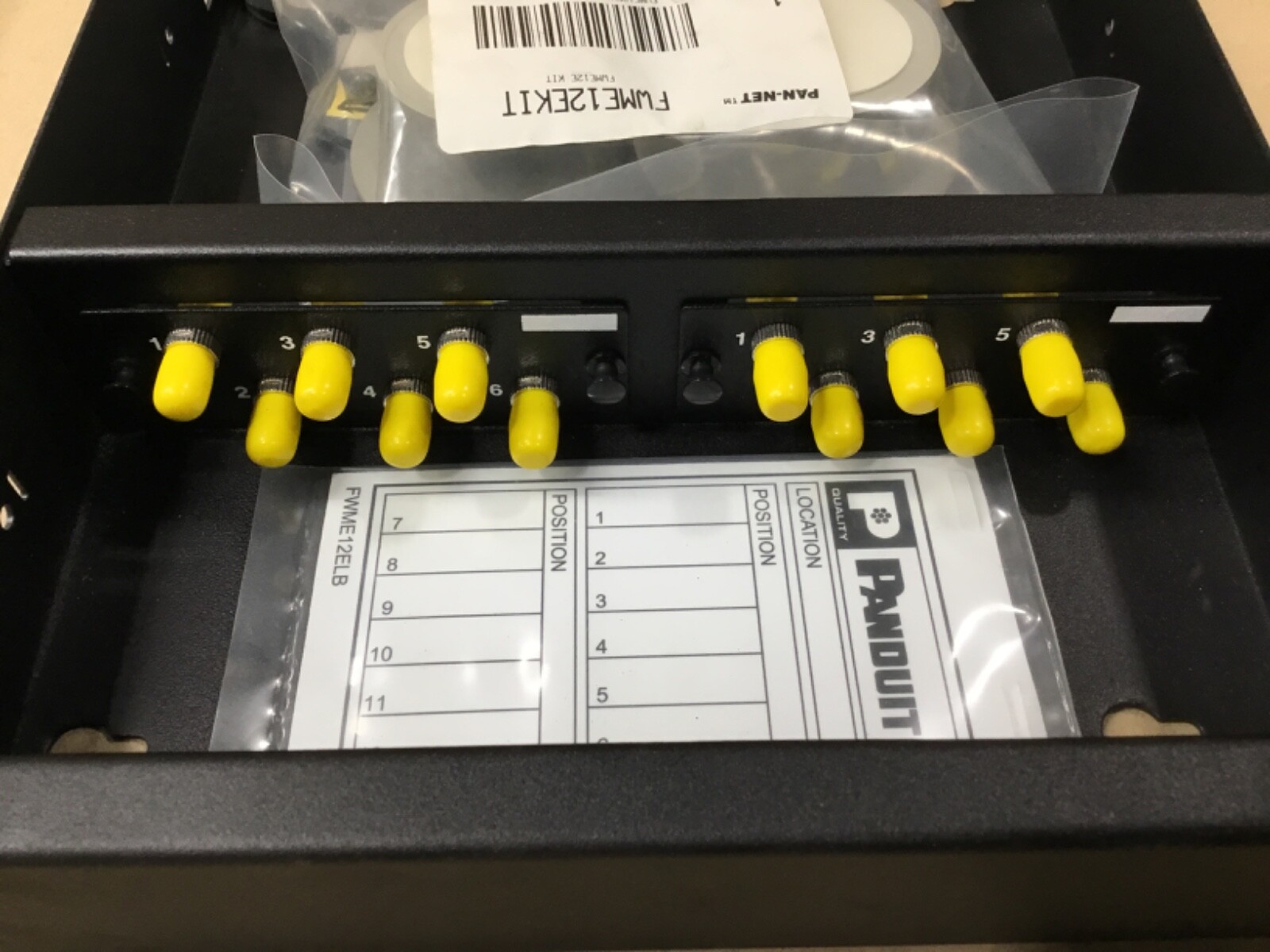 Panduit Opticom FWME12ESTBL Fiber Optic Enclosure Panel 12 Port #54B54PR3RM