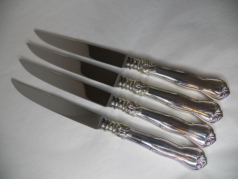 Tiffany Provence Sterling Silver Handle Steak Knives Set Of 4, 9 1/2" No Mono