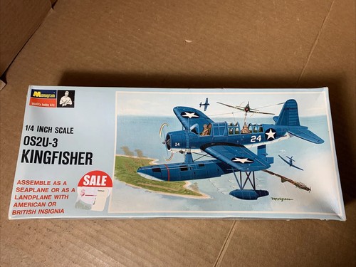 Vtg 1967 Monogram OS2U-3 Kingfisher 1/4 scale PA135 Navy