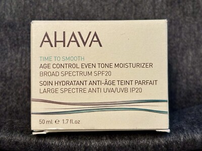 Ahava TIME TO SMOOTH Age Control Even Tone Moisturizer. SPF 20. 1.7 oz/50 ml.