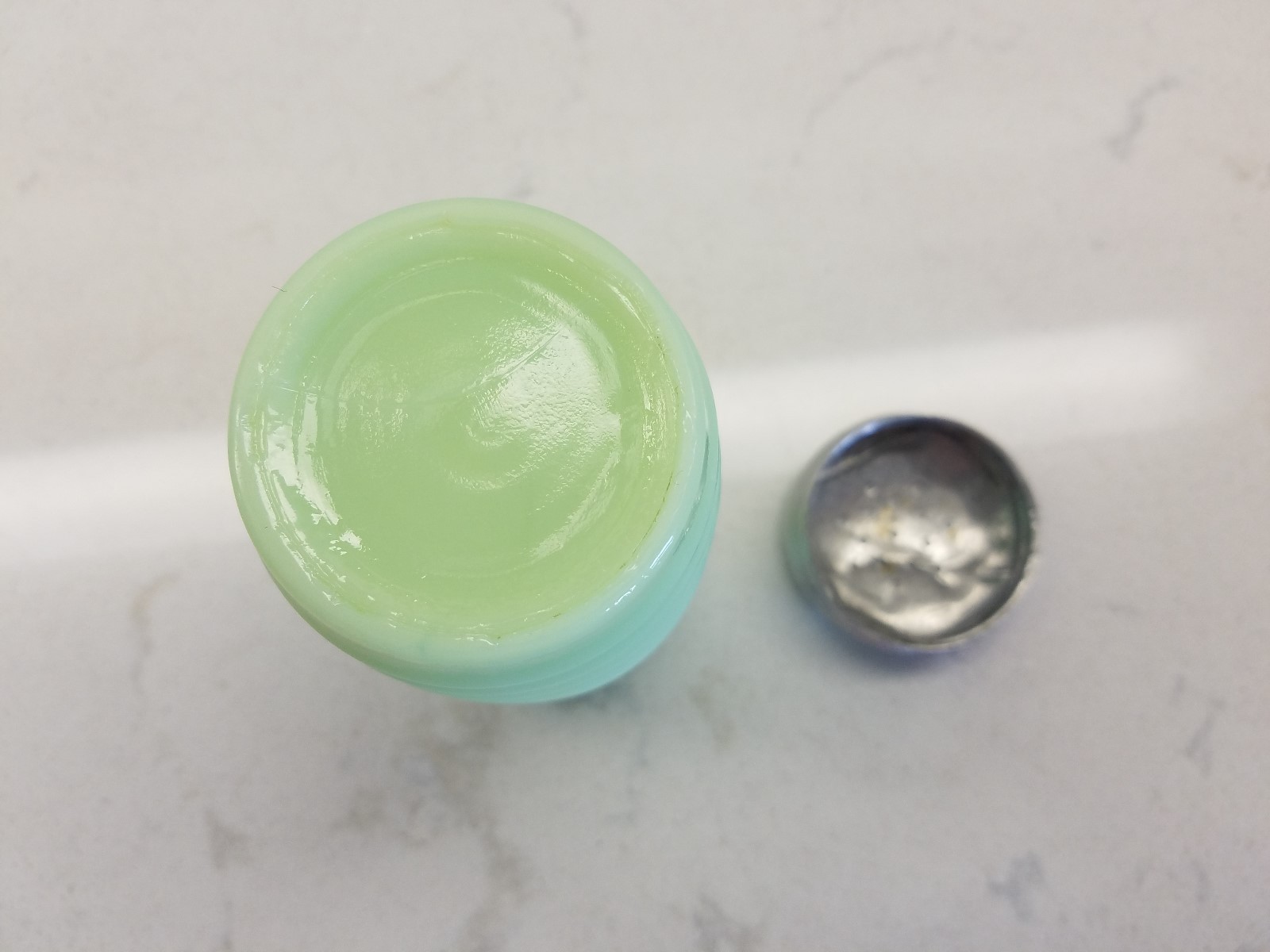 Original vintage jadeite jadite ribbed glass Range size pepper shaker with lid