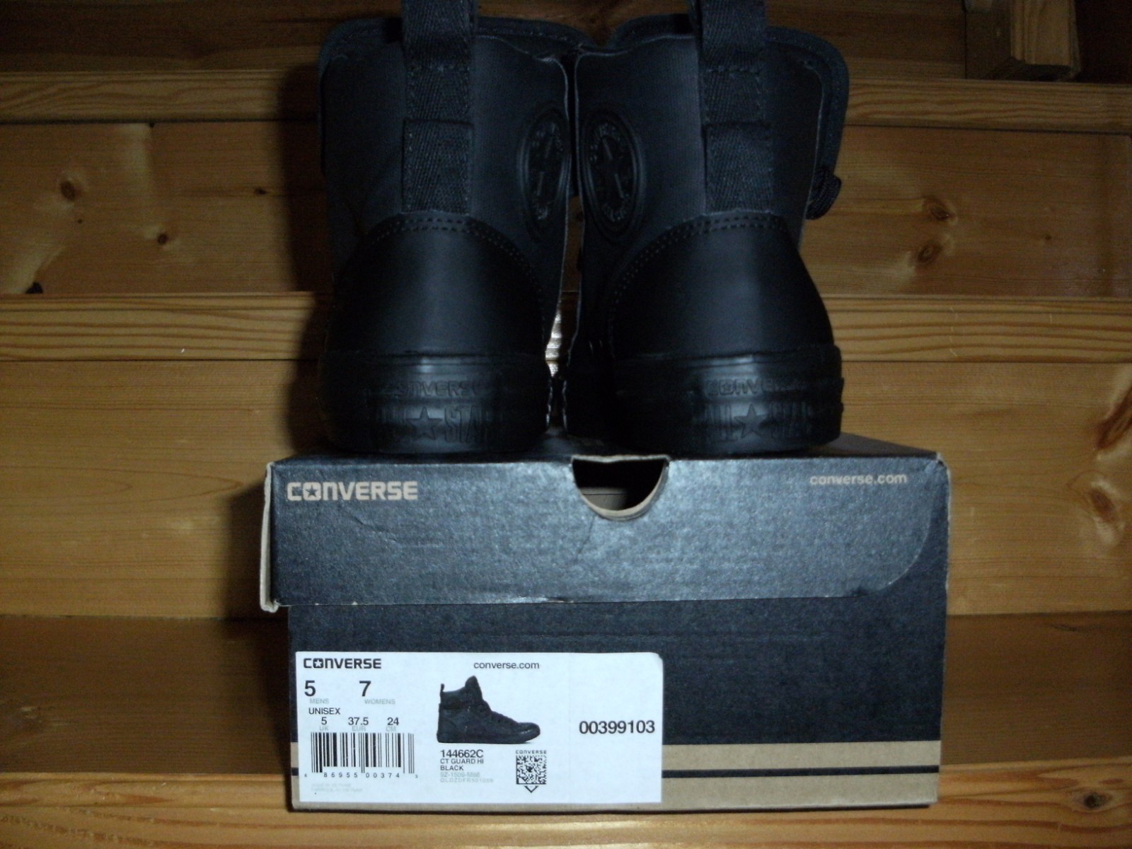 Converse All Star Guard High Top Black Leather Men 5 Women 7