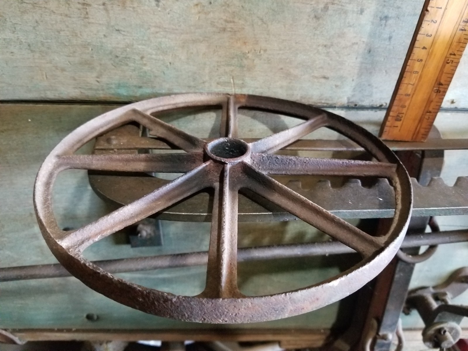 Vintage industrial steampunk cast iron pulley  Industrial project 10