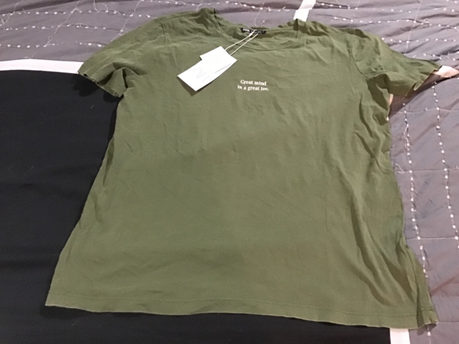 zara green tee shirt great mind in a great tee 4424/851/505