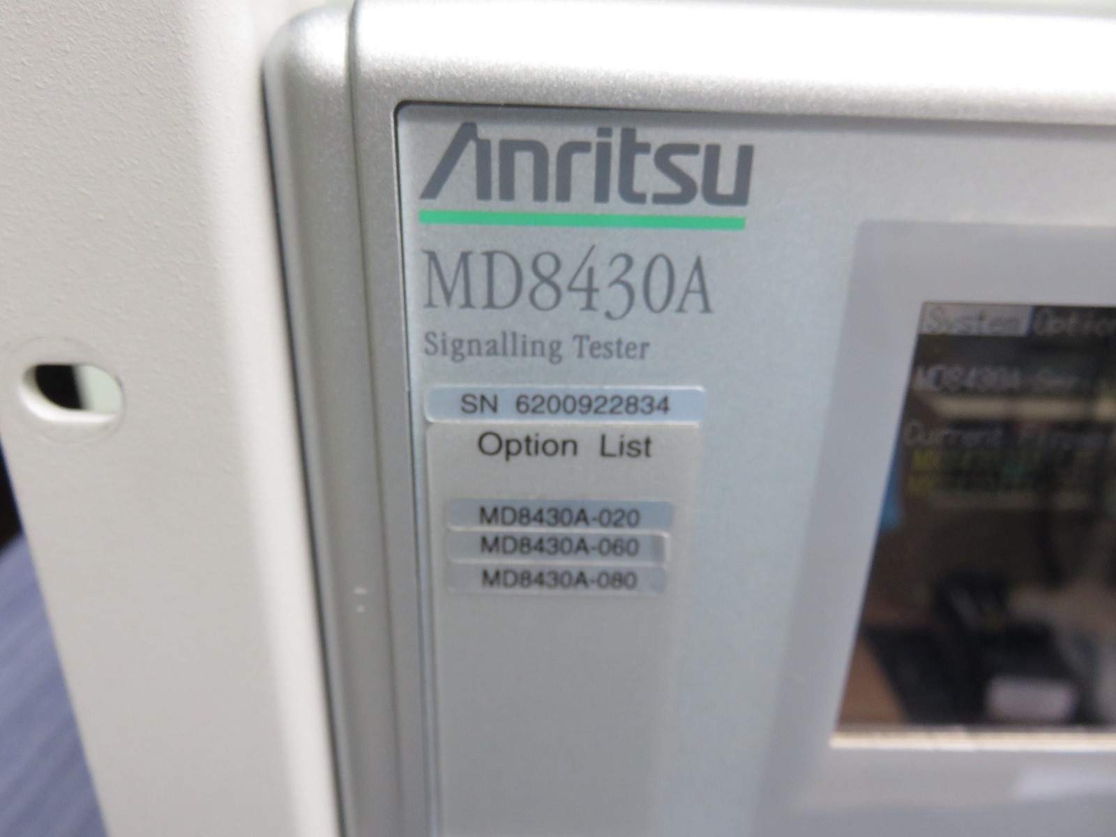 ANRITSU MD8430A SIGNALLING TESTER OPTION 020 060 080