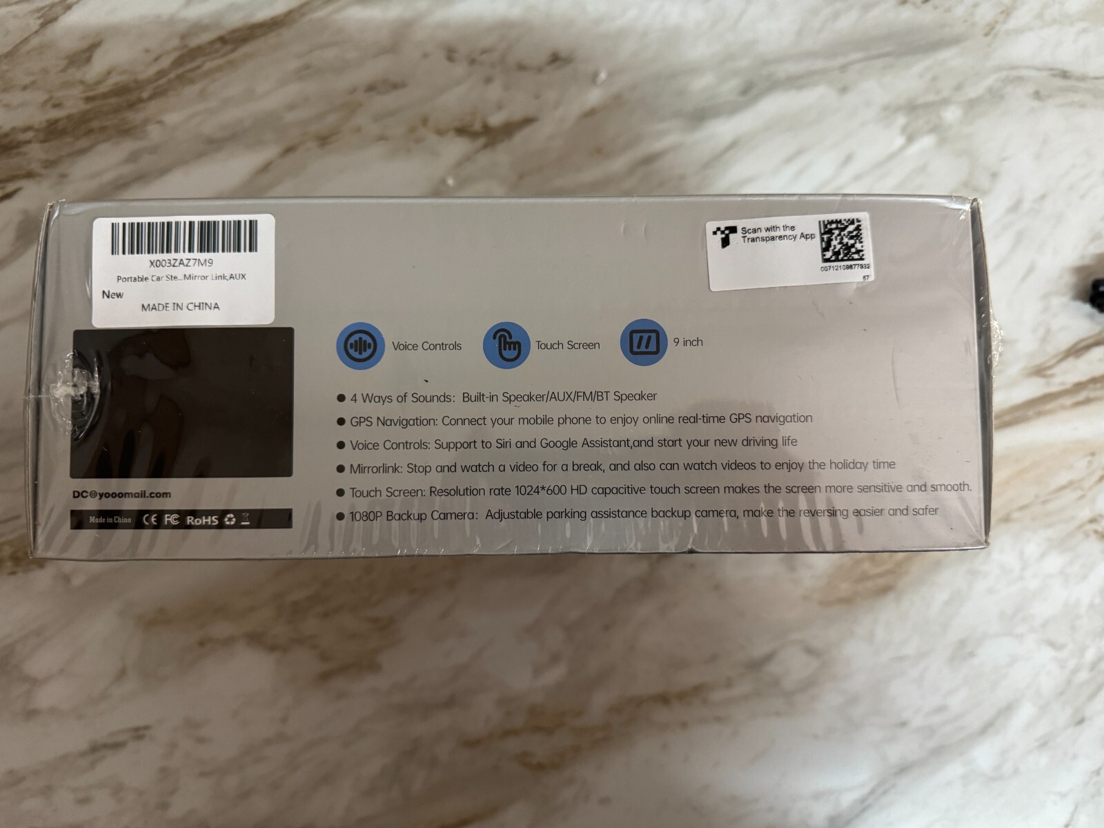 LAMTTO 9" Portable Wireless Carplay Car Stereo with 2.5K Dash Cam 64GB Brand New