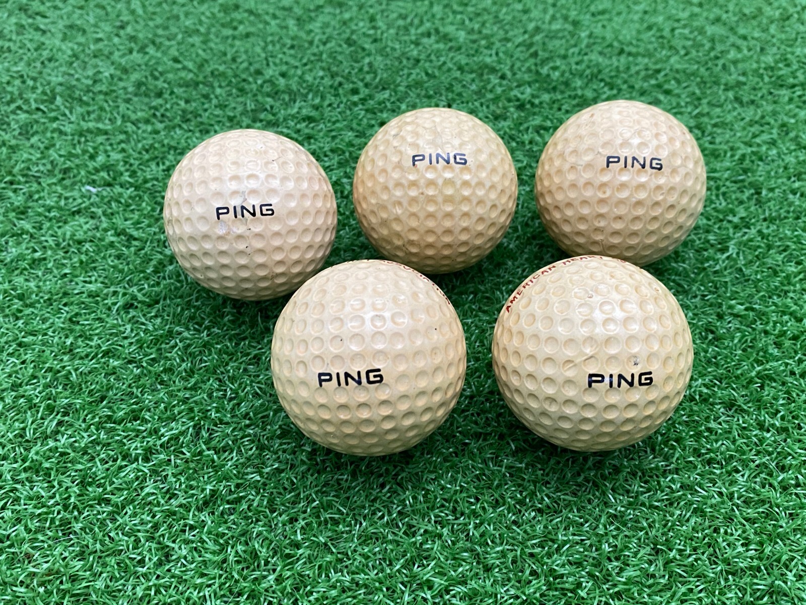RARE Lot (5) Vintage 1960's PING GOLF BALLS Karsten American Heart