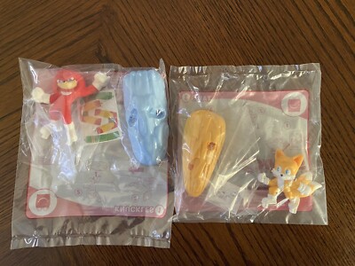 McDonalds Happy Meal Toy 2022 Sonic The Hedgehog 2 Set of 2 (Knuckles 1&Tails 3)