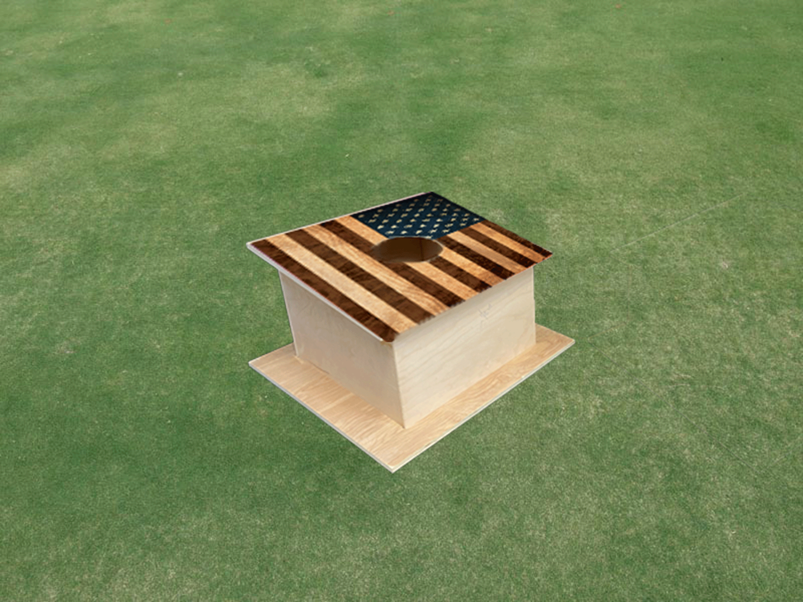 American Flag Wood Look Cornhole Pro Series Air Mail Box