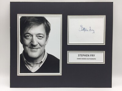 RARE Stephen Fry Signed Photo Display + COA AUTOGRAPH HARRY POTTER BLACKADDER QI