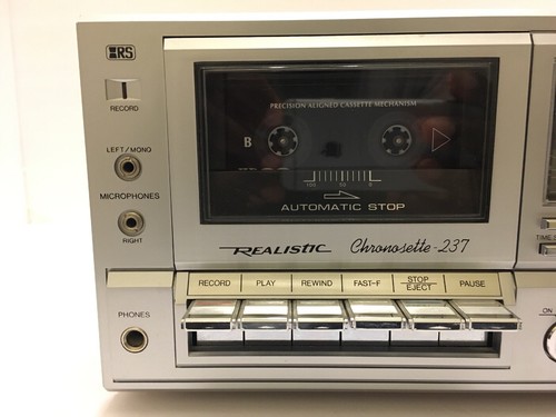 Vintage Realistic AM/FM Cassette Clock Radio, Chronosette-237 Mint