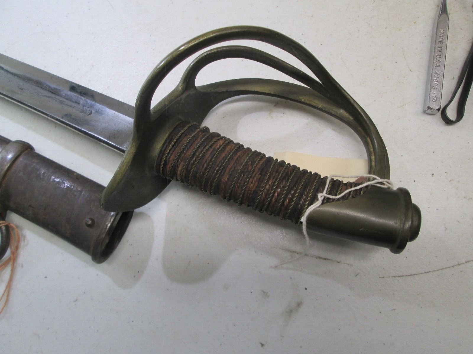 US MODEL 1840 HEAVY CAVALRY SWORD & SCABBARD NO MAKER COFEDERATE IMPORT? #Y75