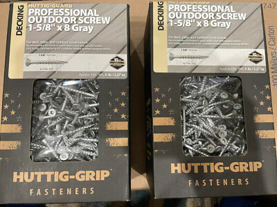 2X HUTTIG-GUARD (1-5/8 x 8) Gray,Qty:940 EA outdoor screws 5lb box Decking Patio