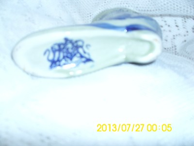 PORCELAIN HIGH HEEL ONE OF 3 VINTAGE BLUE STAMP ON BOTTOM