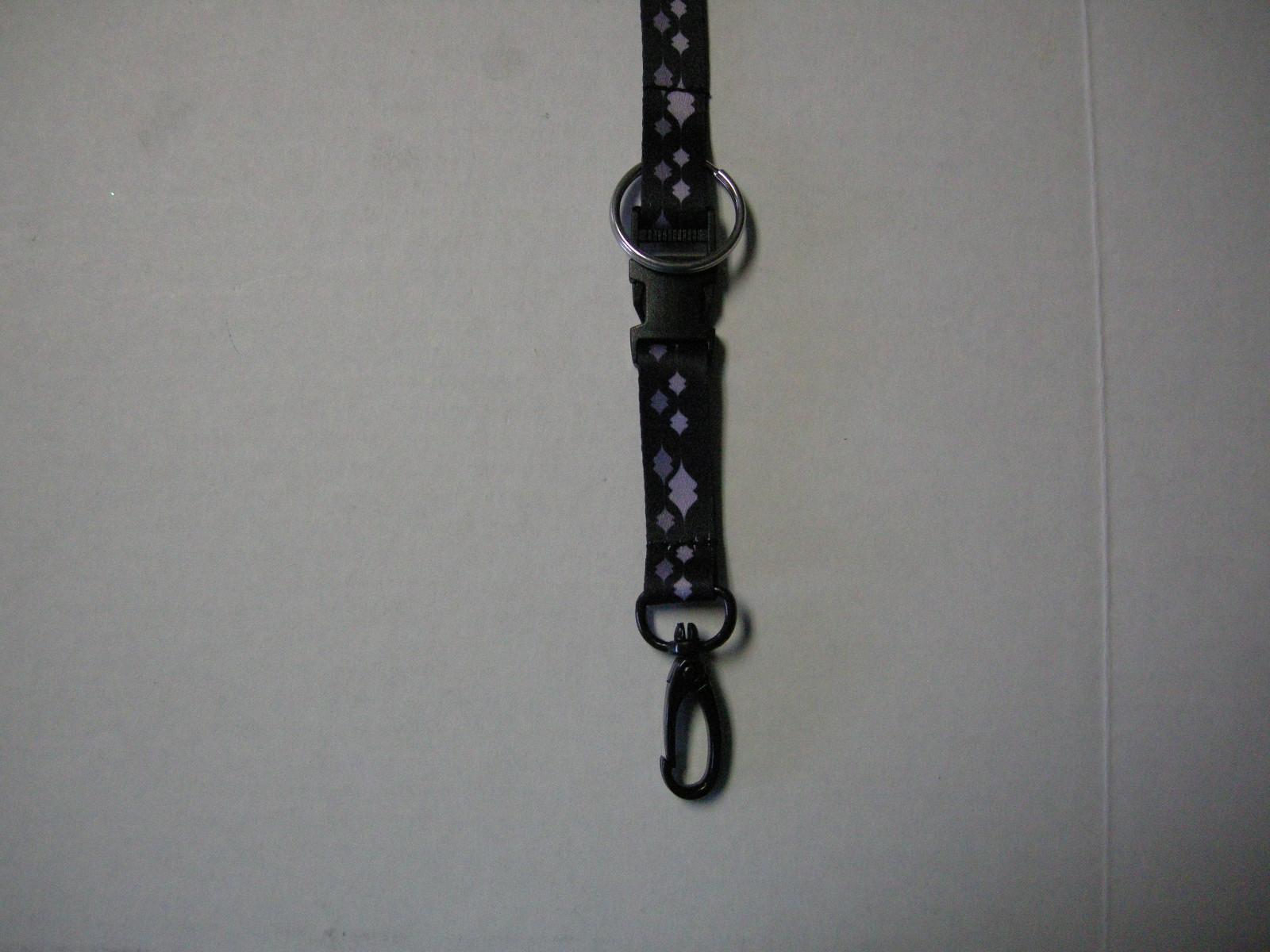 Lanyard, Boojee Ribbon, Geometic Design in Black & Lavender, 18
