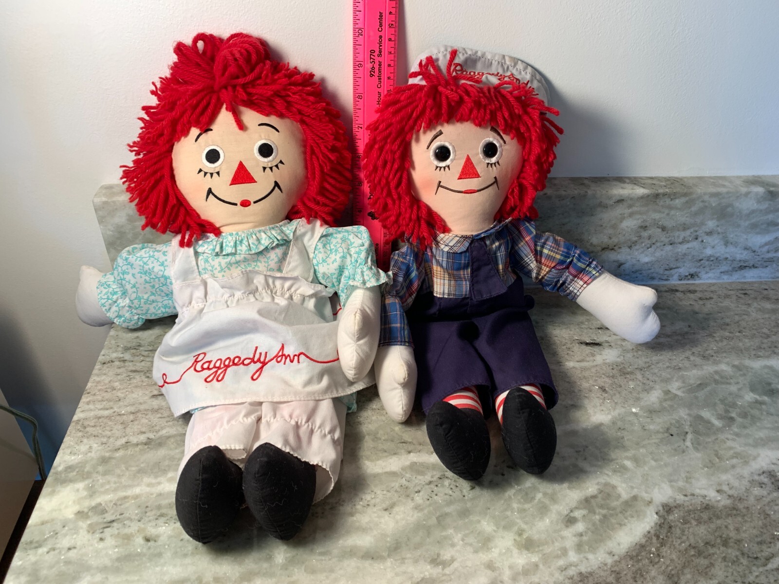 Vintage Applause Raggedy Ann and Raggedy Andy Dolls 17” Tall