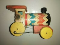 vintage fisher price wooden train