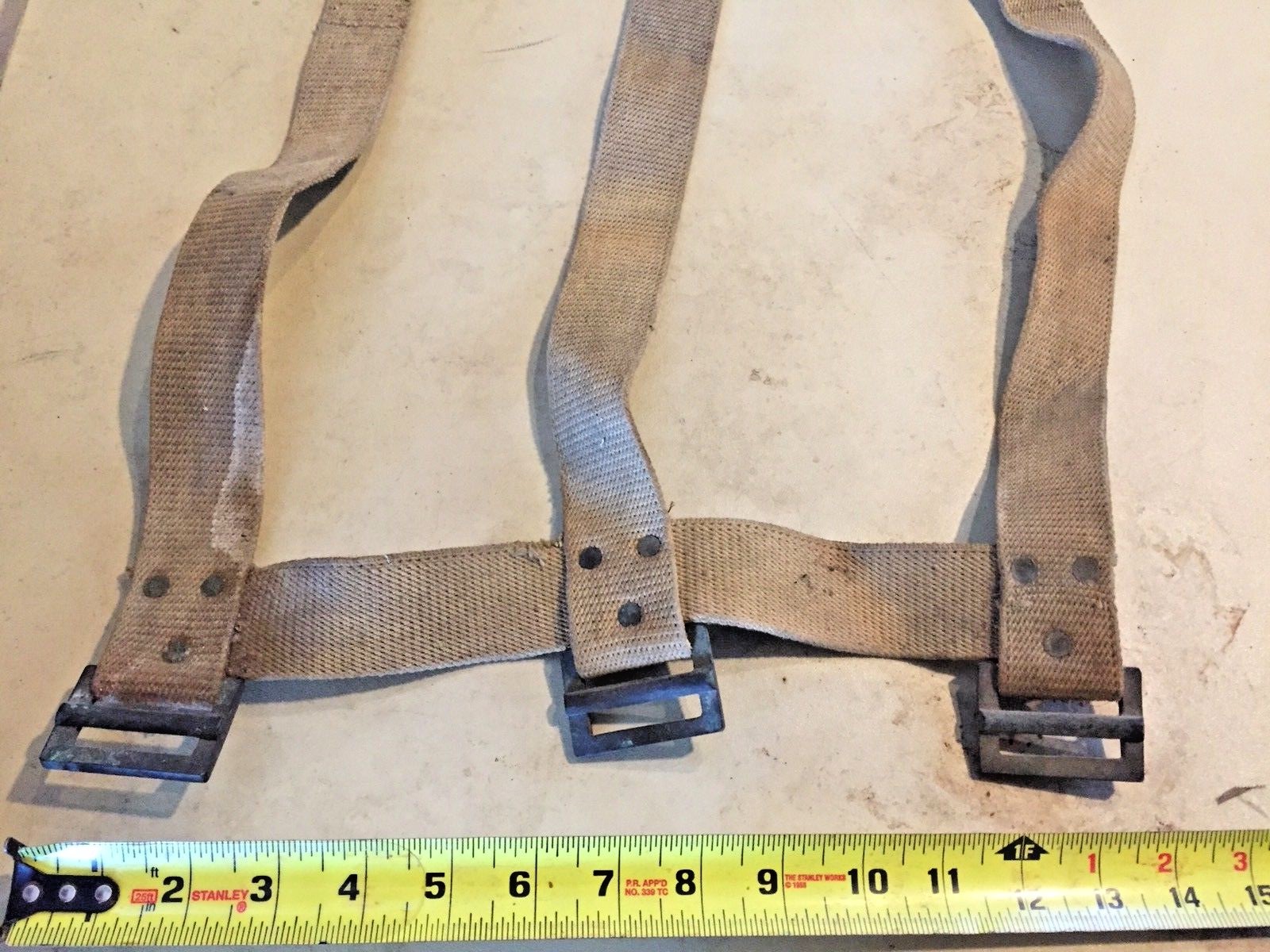 2 TWO Military Olive Drab Canvas Triple Straps-Webbing-Field Adapters