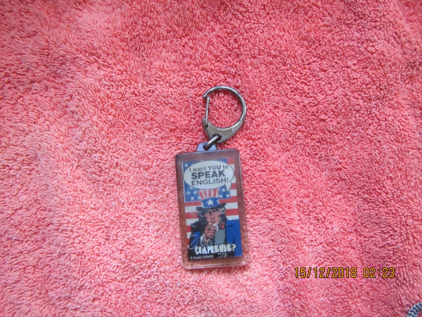 Neat Vintage Uncle Sam  2 1/2 x 1 1/2 x 1/16Th Key Chain-Keyholder