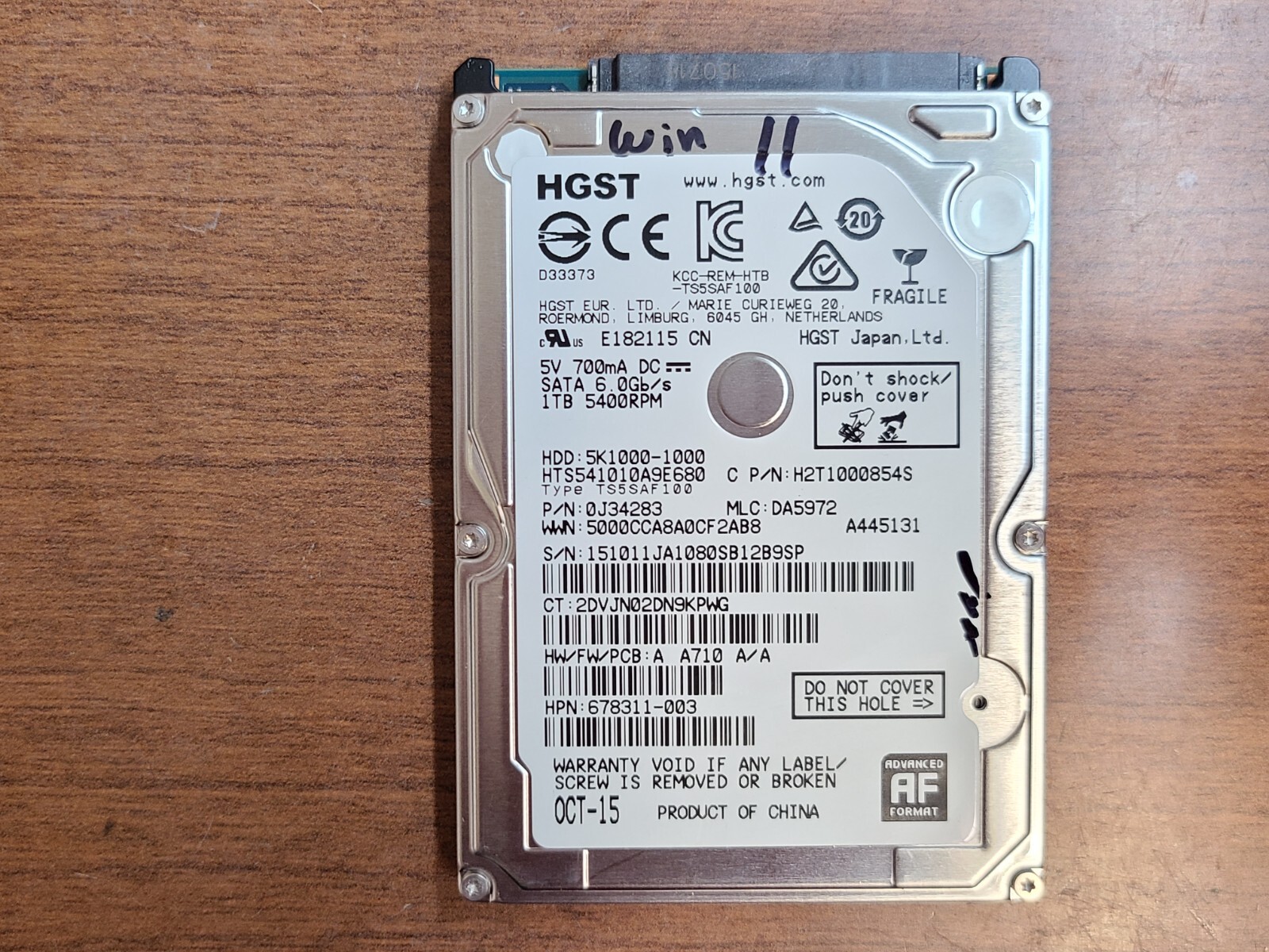 HGST HTS541010A9E680 WINDOWS 11 1B HDD HARD DRIVE H2T1000854S DA5972 678311-003 | eBay HGST HTS541010A9E680 WINDOWS 11 1B HDD HARD DRIVE H2T1000854S DA5972 678311-003 | eBay
