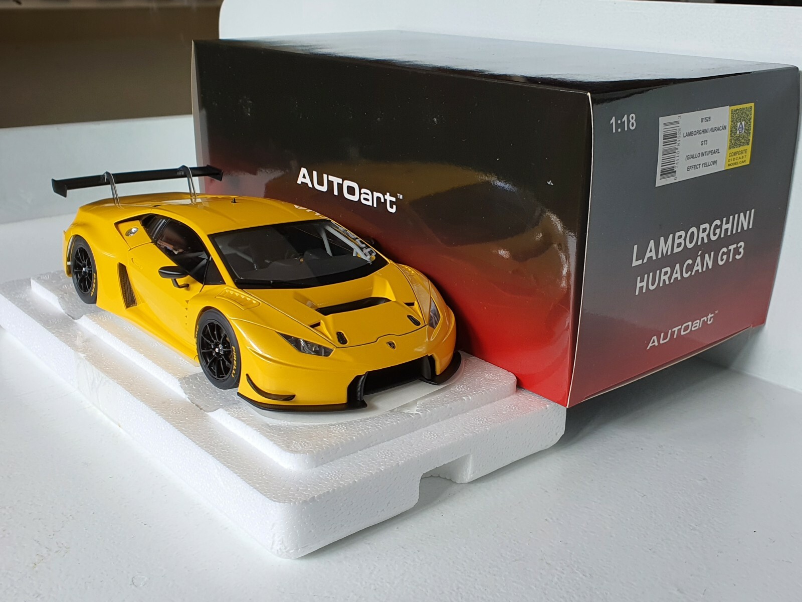 1:18 Lamborghini Huracan GT3 2015 Yellow Plain Body By Auto