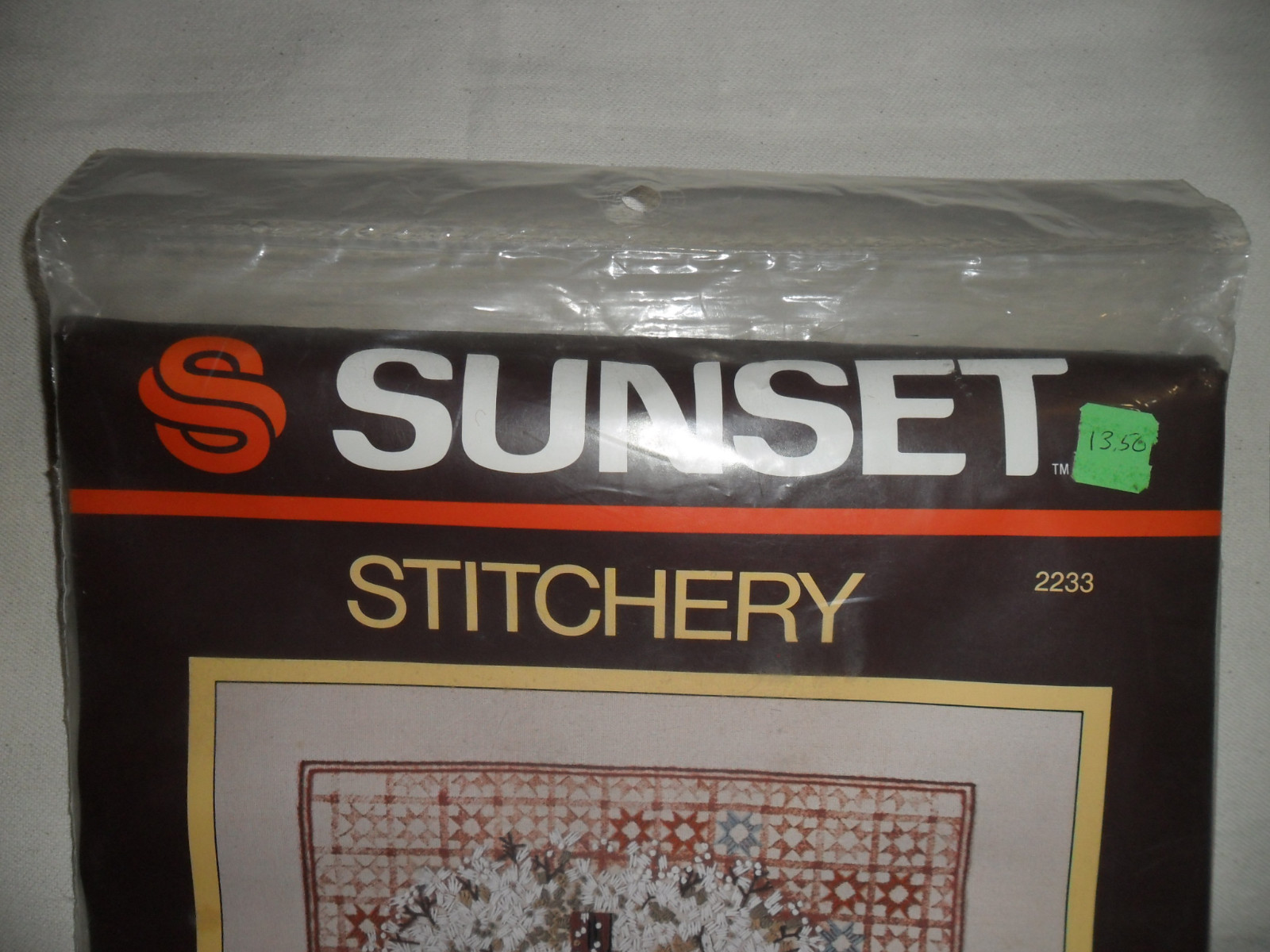 Sunset Stitchery Country Collection Crewel Embroidery Kit #2233 Sealed 16x16