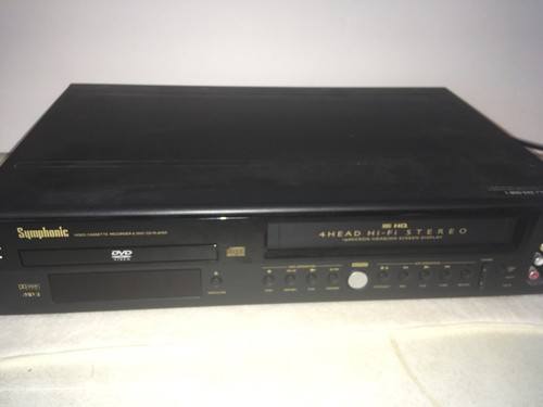 Symphonic DVD VCR Combo WF802 Video Cassette Recorder VHS w/ Remote Top