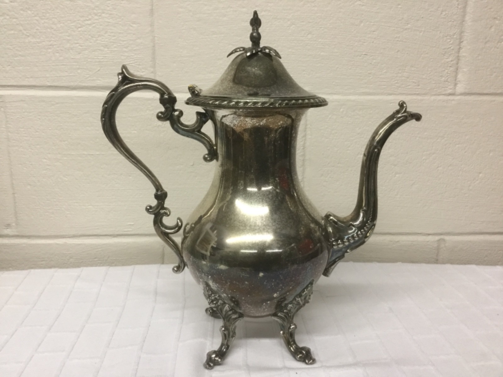 VINTAGE SILVER ON COPPER TEA POT WITH HALLMARKS early 1900’s