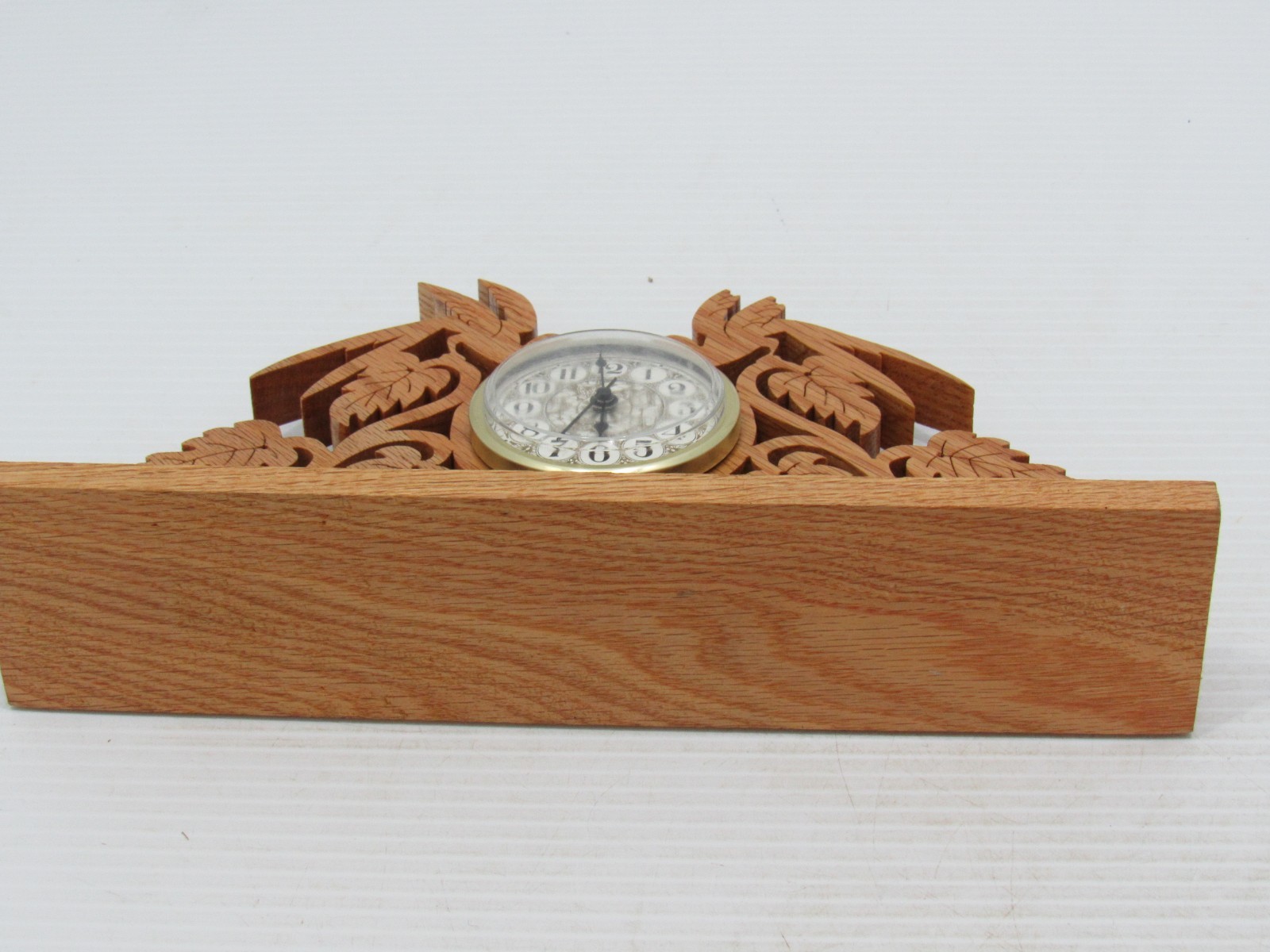 Laser Cut Wooden Bird and Leaf Mantel Desk Clock 12