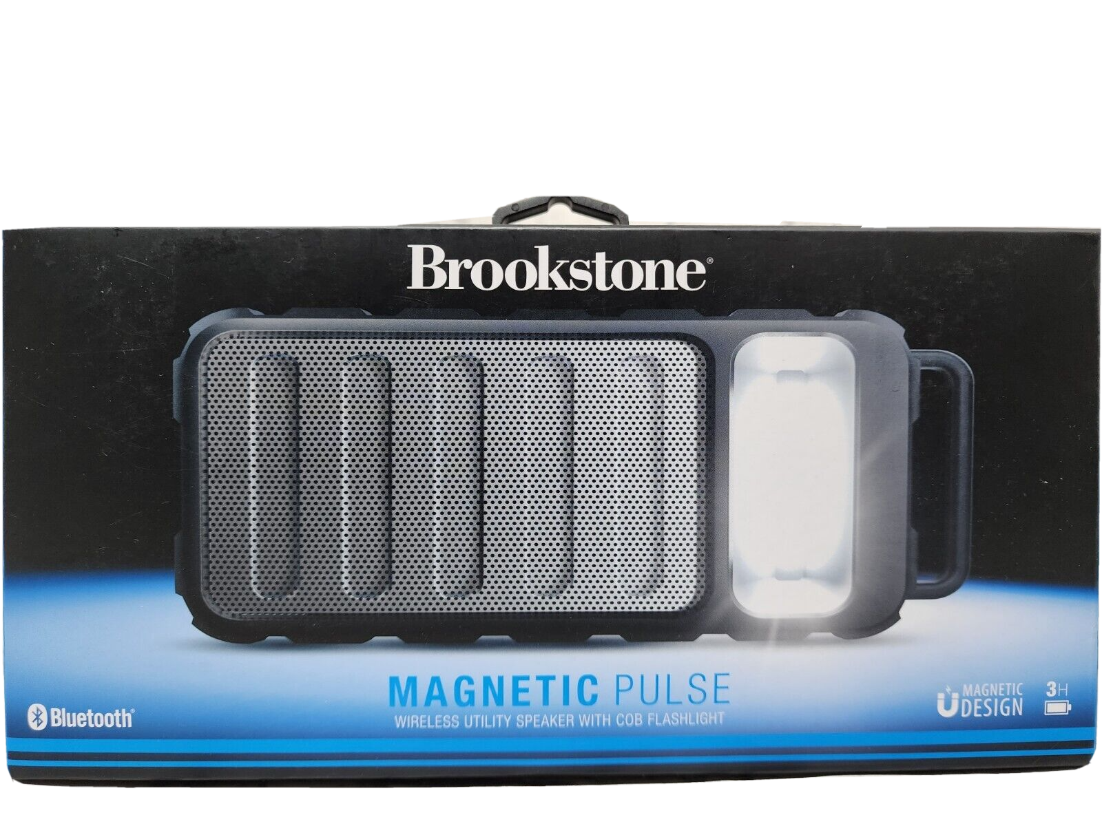 BROOKSTONE Magnetic Pulse Wireless Utility Speaker w/ COB Flashlight -  Black | eBay